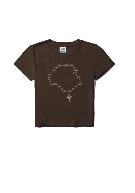 CROSS NECKLACE BABY TEE