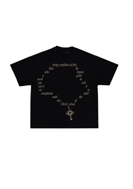 CROSS NECKLACE CROP TEE